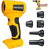 Electric Cordless Turbo Fan Blower, Leaf Blower for Dewalt 20V Battery, 130000RPM Handheld Jet Fan, Variable Wind Speed, for Cleaning and Drying (Battery Not Included)