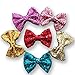 Yazon 5inch Sequin Fabric Bows Hair Clips Baby Sequin Hair Bows Girl's Hair Clips 12pcs mix 12 color …