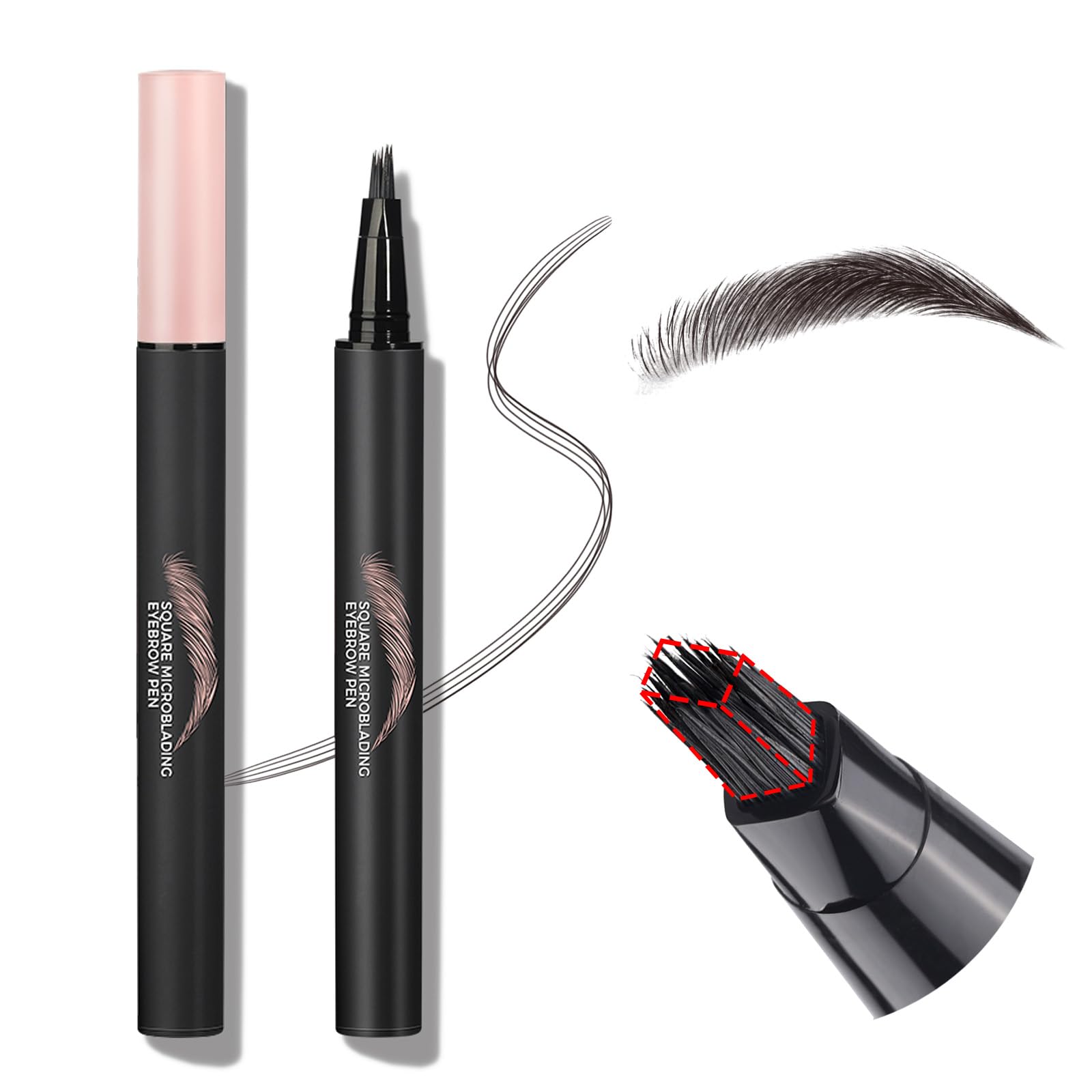 Photo 1 of Liquid Microblading Eyebrow Pencils for Women – Waterproof, Quick-Drying Brow-Fection Pen with Angled Square Tip for Hair-Like Strokes, Long-Lasting & Multi-Use for Eyebrows, Hairline & Beard 04