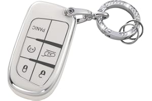 YO&YOYE for Jeep Key Fob Cover, Soft TPU Key Case Protection Fit for Jeep Grand Cherokee Renegade Wrangler Patriot Grand Commander