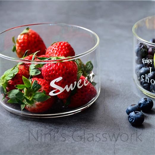 Diseño elegante Recipiente de cristal redondo a prueba de calor ...