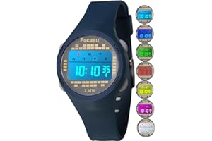 Facasu Digital Kids Watch for Girls Boys,Children's Watch Waterproof with Colorful Light Outdoor Sport Watch with Stopwatch Alarm 12H/24H for Kids Girls Boys Ages 4-10