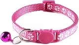 Tafeiya 2 Pack Cat Collars Safety Quick Release Adjustable Pink Paw Print view 2