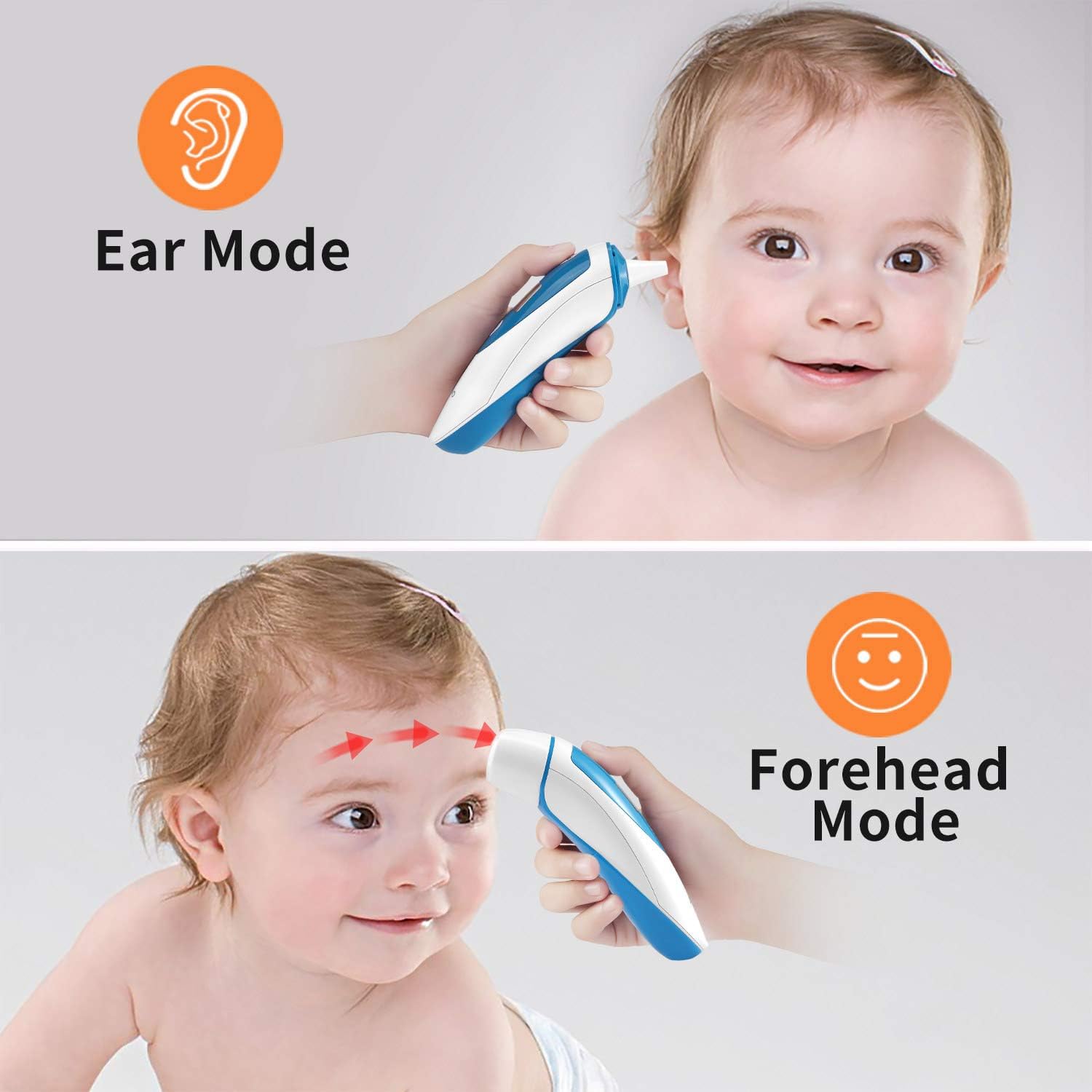 ANKOVO Thermometer for Fever Digital Medical Infrared Forehead and Ear Thermometer for Baby, Kids and Adults with Fever Indicator: Health & Personal Care