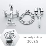 Luckyhome Victorian Bath Taps with Shower Chrome 1/4 Turn Duo Lever view 5
