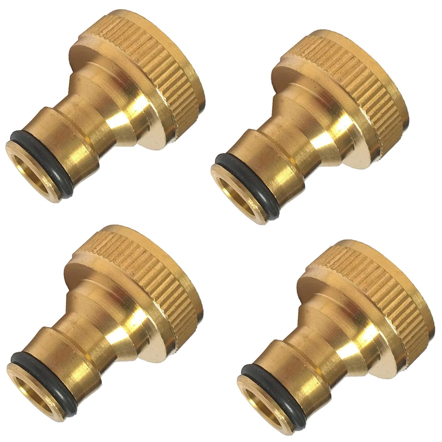 Hydrogarden 3/4 inch Female Thread Quick Connection Hose Connector Water Pipe Adapter for Home Garden Hose Parts Connectors（4 PACK