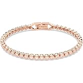 Swarovski Imber Emily Tennis bracelet, Round cut, Pink, Rose gold-tone finish