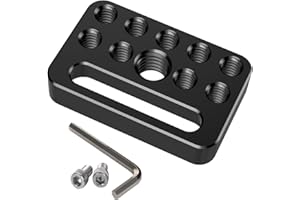 DINESK Camera Cheese Plate with 1/4" & 3/8" Threads, Extension Cheese Plate for DSLR Camera/Tripod/Battery and Other Photogra