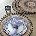 Lahome Mandala Print Round Placemat - Farmhouse Jute Table Mats with Pompom Tassel 11.8 Inch Place Mat for Dining Room Kitchen Table Decor (Set of 4, Black)