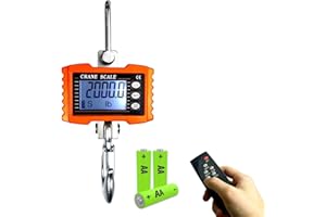 YATOINTO 2200lb Digital Crane Scale High Precision Heavy Duty Industrial Hanging Scale with Remote Control Aluminum Case CE Certified Electronic Weighing Crane Scale, for Garage Farm Hunting (Orange)