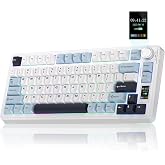 AULA S75 PRO Wireless Mechanical Gaming Keyboard with Screen&amp;Knob, 80 Keys | Tri-Mode Hot Swappable Gaming Keyboard 75%, Pre-lubed Switches, RGB Backlit, PBT Keycaps, Creamy Sounding Computer Keyboards