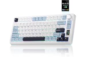 AULA S75 PRO Wireless Mechanical Keyboard with Screen&Knob, 75% Hot Swappable Gaming Keyboard with Pre-lubed Switches, RGB Backlit, PBT Keycaps Creamy Sounding Pc Gaming Keyboards