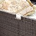 Patiorama Outdoor Wicker Storage Box Patio Aluminum Frame Espresso Brown Wicker Cushion Storage Bin Deck Box, 120 Gallon