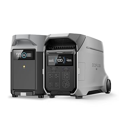 EF ECOFLOW 7696Wh Portable Power Station: DELTA Pro 3 with DELTA Pro Extra Battery, 120/240V 4000W AC Output, Solar Generator for Home Use, Camping, Emergencies, Power Outages, RVs