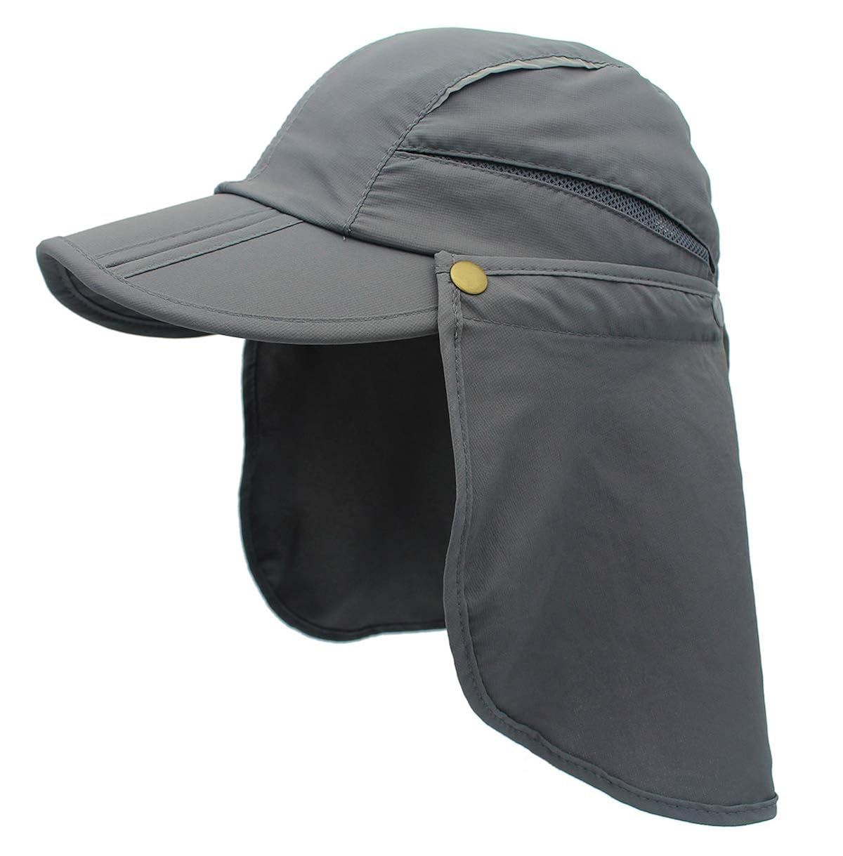 Men Sun Protection Fishing Hat Baseball Cap Style with Removable Neck and Ear Flap Quick Drying