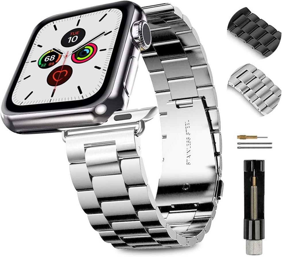 Amazon Apple Watch 金属ベルト Evershop 44mm 42mm ステンレス ベルト ビジネス風 時計バンド 腕時計ストラップ Series 1 Series 2 Series 3 Series 4 Series 5 Series 6 Series Se 対応 Apple Watch バンド Apple Watch3