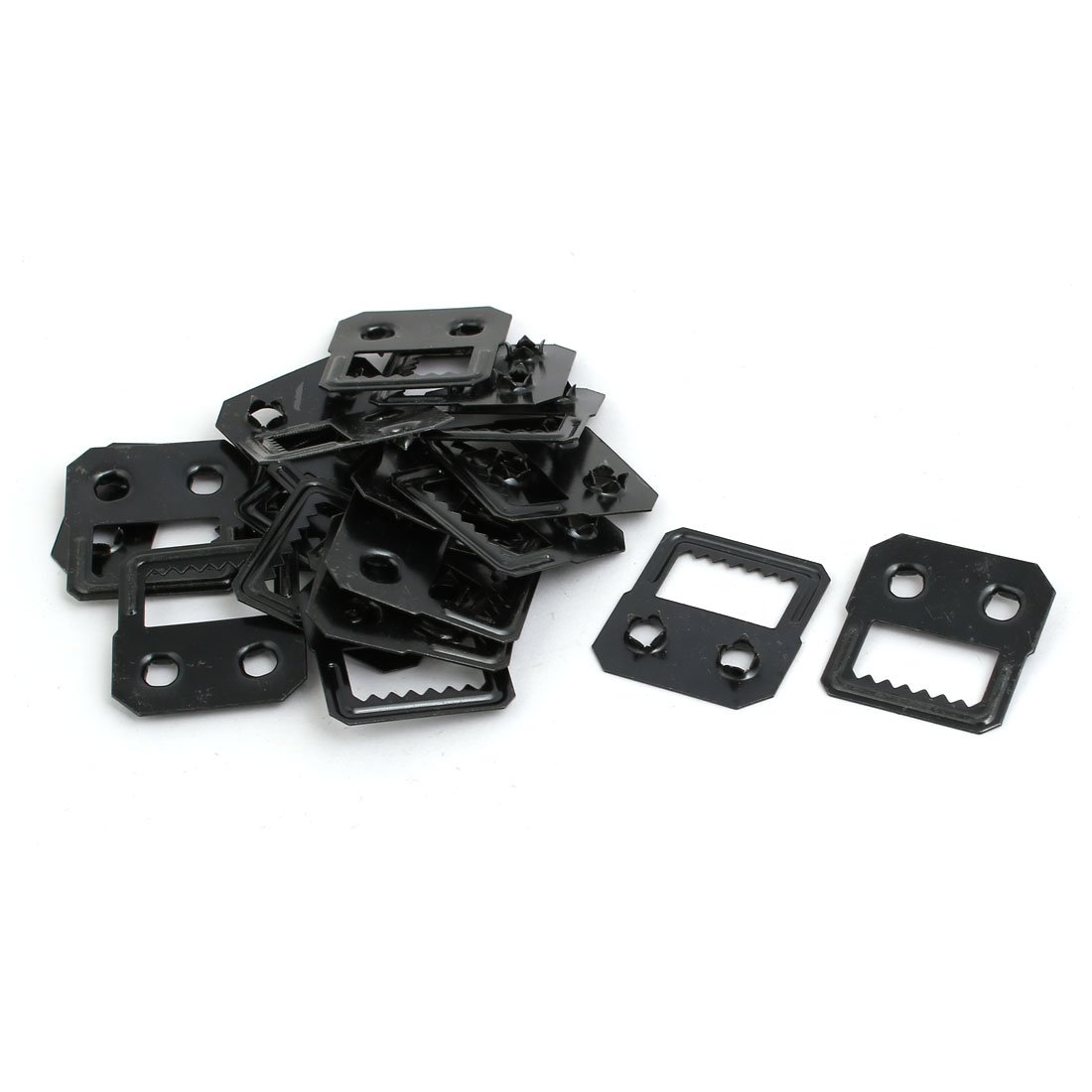 Sourcingmap Album Photo Frame Picture Metal Self Fix Sawtooth Two Holes Hanger Black 20pcs