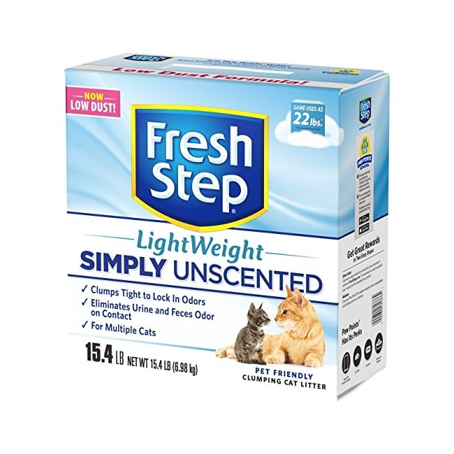 Fresh Step Unscented Lightweight Litter, Clumping Cat Litter Sleek