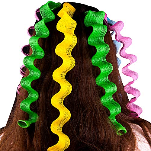 Duufin 24 Pcs Wave Hair Curler Rollers 65 Centimeters Heatless Water Ripple Curlers Magic Hair Rollers DIY Hair Style Tools Set for Women and Girls (Bonus: 1 Pc Hook) - Thumbnail 5