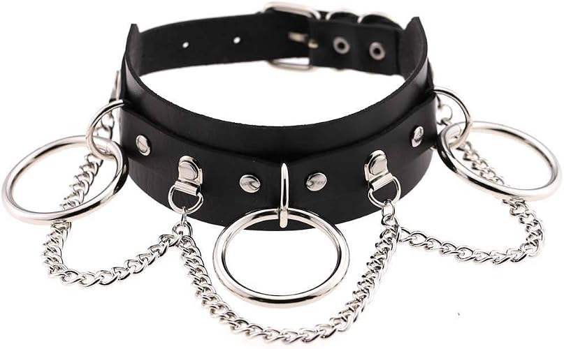 Amazon ビグッド Bigood チョーカー Puレザー 首輪 レディース ファッション ネックレス 首飾り アクセサリー 小物 誕生日 プレゼント ブラックe チョーカー 通販