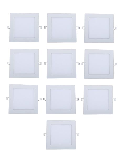 DMak Napoleon Square Ceiling Panel LED Light (15W, White) - Pack of 10