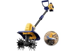 FORDWALT Cordless Tiller Cultivator Compatible with Dewalt 20V Battery(Tool Only), Electric Garden Tiller w/270 RPM, 48 Steel Tines, 8.7" Tilling Width, 6.3" Depth, Portable Rotary Tiller