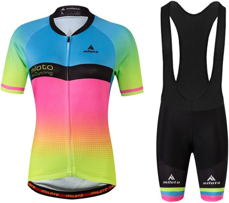 UriahWomen's Cycling Jersey Bib Shorts Black Sets Short Sleeve Reflective