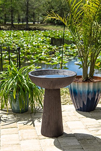 Kenroy Home 51018WDG Woodland Birdbath, 21" H, Wood Grain - Thumbnail 5