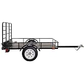 DK2 4 ft. x 6 ft. Single Axle Black UV Powder Coated Open Rail Utility Trailer