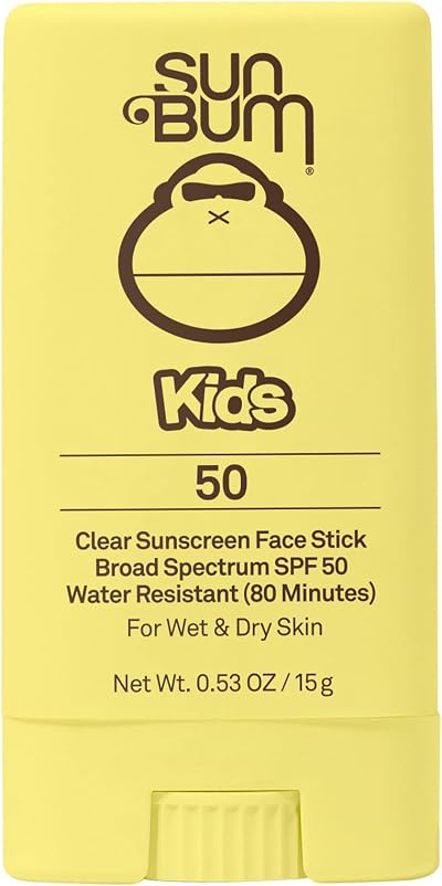 SUN BUM Kids SPF 50 Clear Sunscreen Face Stick Wet Dry Reef Safe 0.53 oz