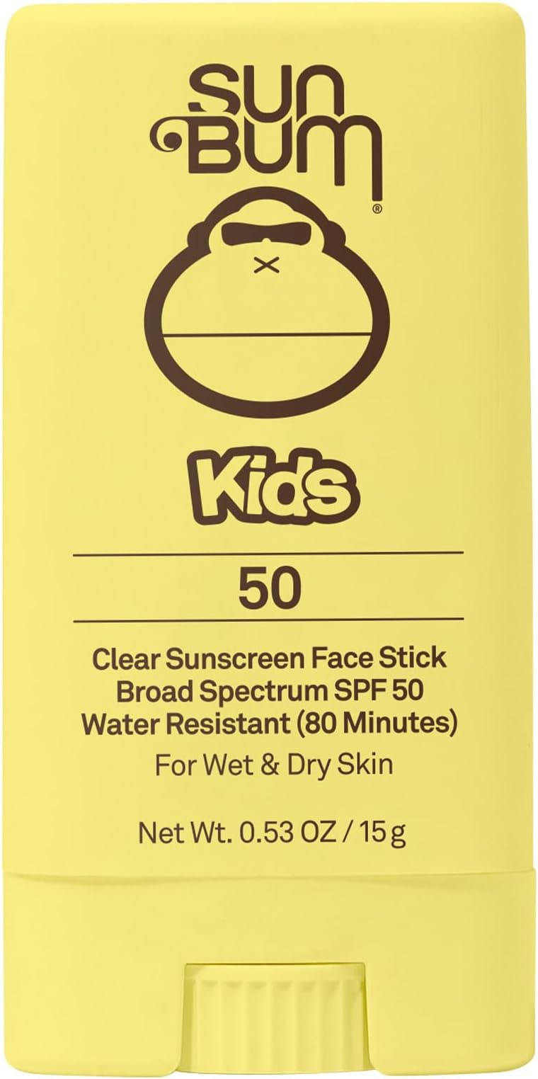 SUN BUM Kids SPF 50 Clear Sunscreen Face Stick Wet Dry Reef Safe 0.53 oz