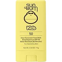 Sun Bum Kids SPF 50 Clear Face Stick Sunscreen | Broad Spectrum Sunblock with Vitamin E | Wet or Dry Skin Application | Hawai