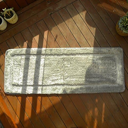 Hihome Microfiber Bath Runners Rubber Backing Non-slip Bedroom Runner Rugs and Mats(18 x 47, Grey)