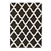 Sweet Home Stores Cozy Shag Collection Charcoal Grey and Cream Moroccan Trellis Design Shag Rug (7'10
