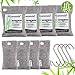 Air Purifying Bags 8 Pack (200g x 4,50g x 4) & 4 Hooks,Activated Bamboo Charcoal Purifer Odor Absorber,Natural Air Freshener Moisture Eliminator Deodorizer for Home,Car,Pets,Closet,Shoes,Gym Bag