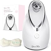 YourMate Facial Steamer Nano Ionic Face Steamer, Adjustable Nozzle with Aromatherapy Warm Mist for Sinuses Moisturizing Humidifier Unclogs Pores, Homeuse Vaporizador Facial (White)