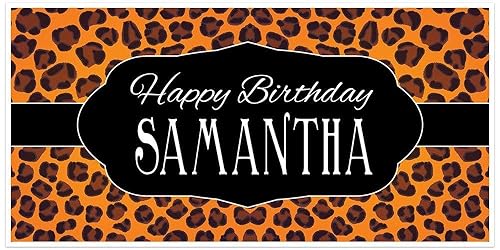 Amazon Com Cheetah Animal Print Personalized Birthday Banner