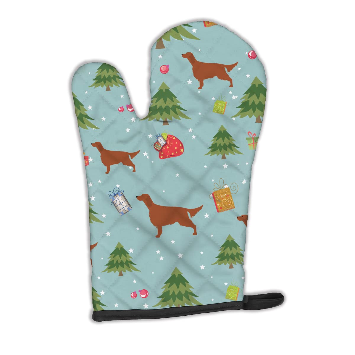Caroline's Treasures Christmas Irish Setter Oven Mitt BB4817OVMT, Fabric, Multicolor