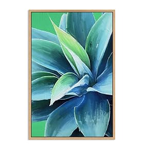 SIGNWIN Framed Canvas Wall Art Tropical Succulent Plant...