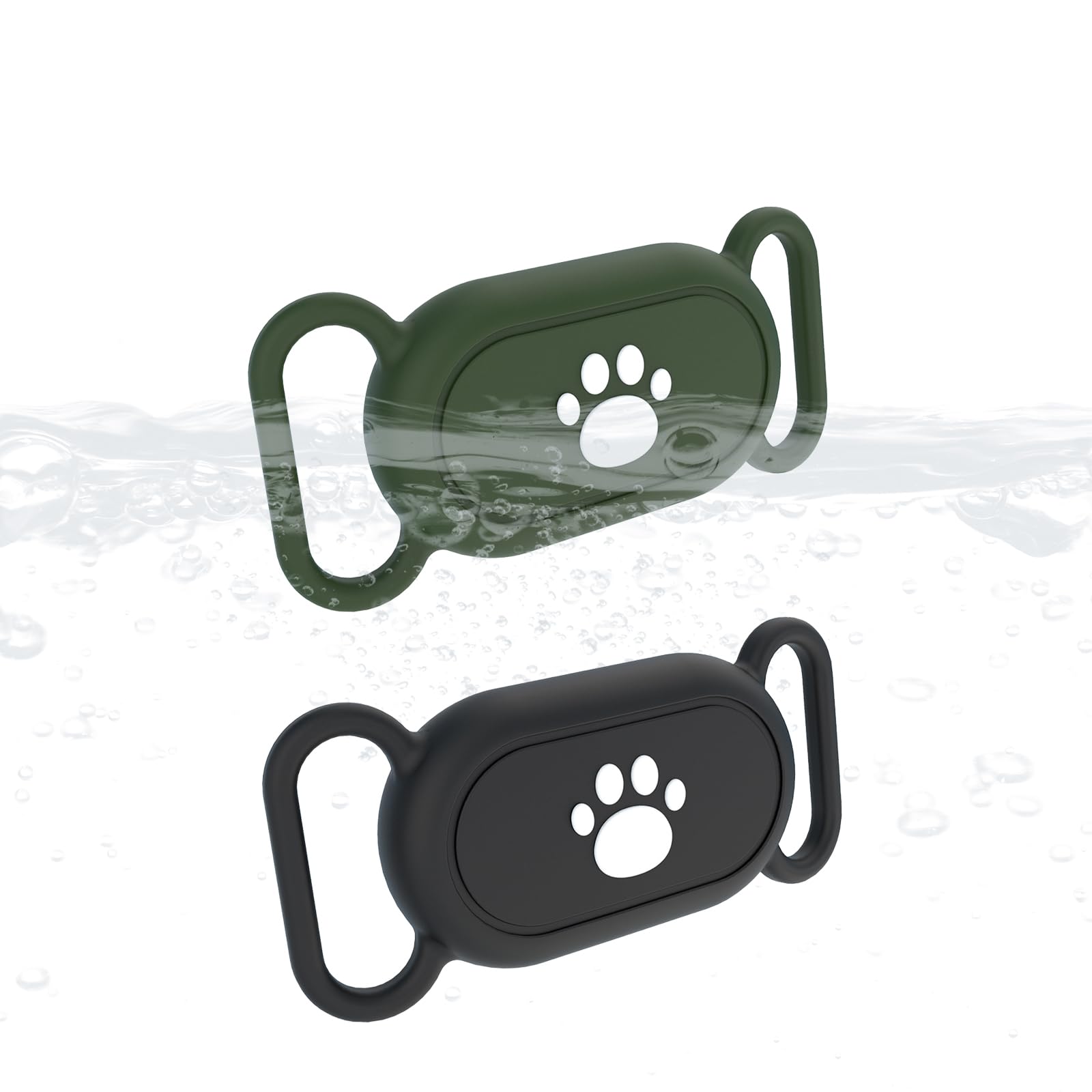 2 Pack Smarttags 2 Waterproof Cases for Dog Collar,Doweiss Shockproof & Dustproof Galaxy Smarttags 2 Holders Covers for Dog Collar (Blakc + Army Green)