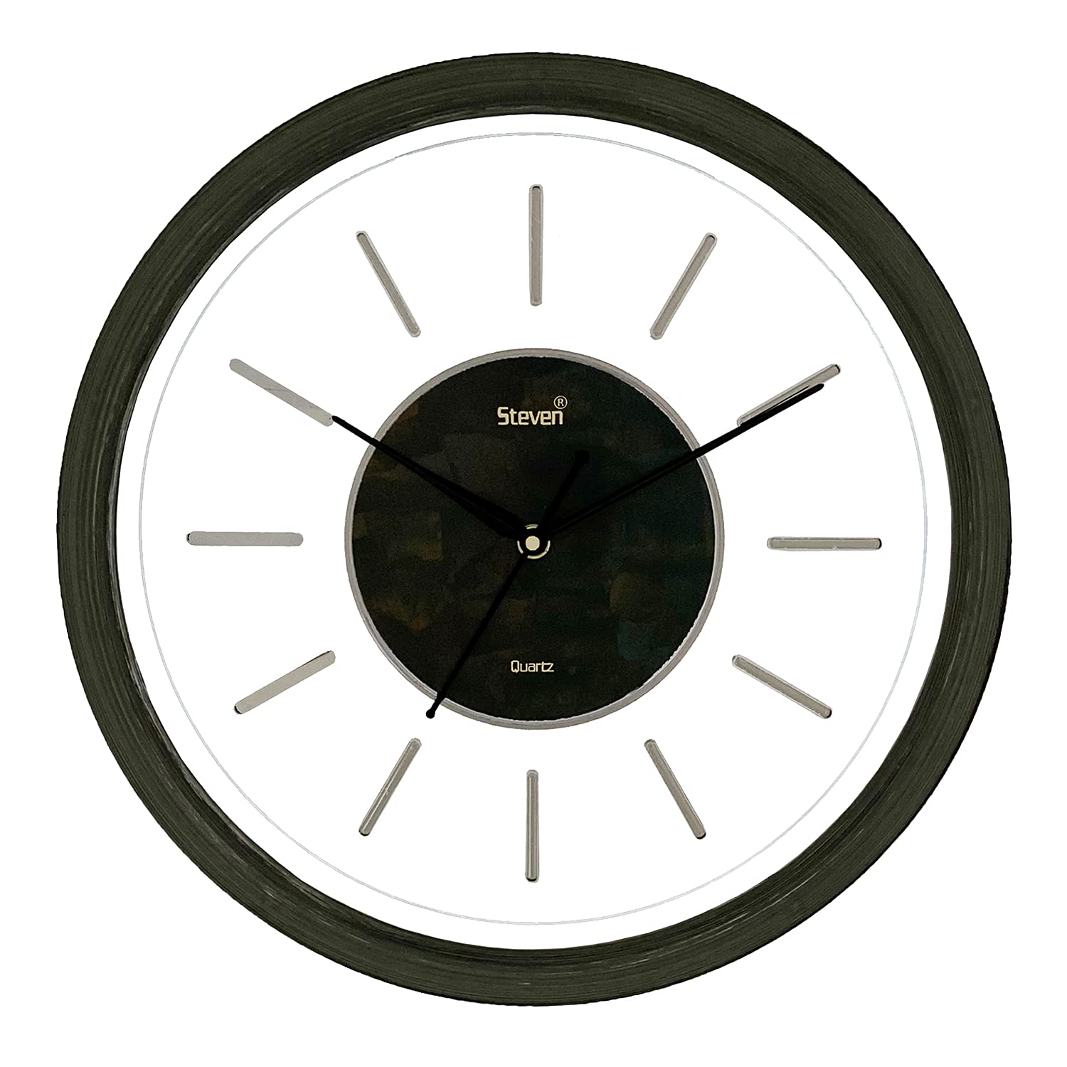 Buy Steven Quartz Glass Round Wall Clock for Your Living Room/Bedroom