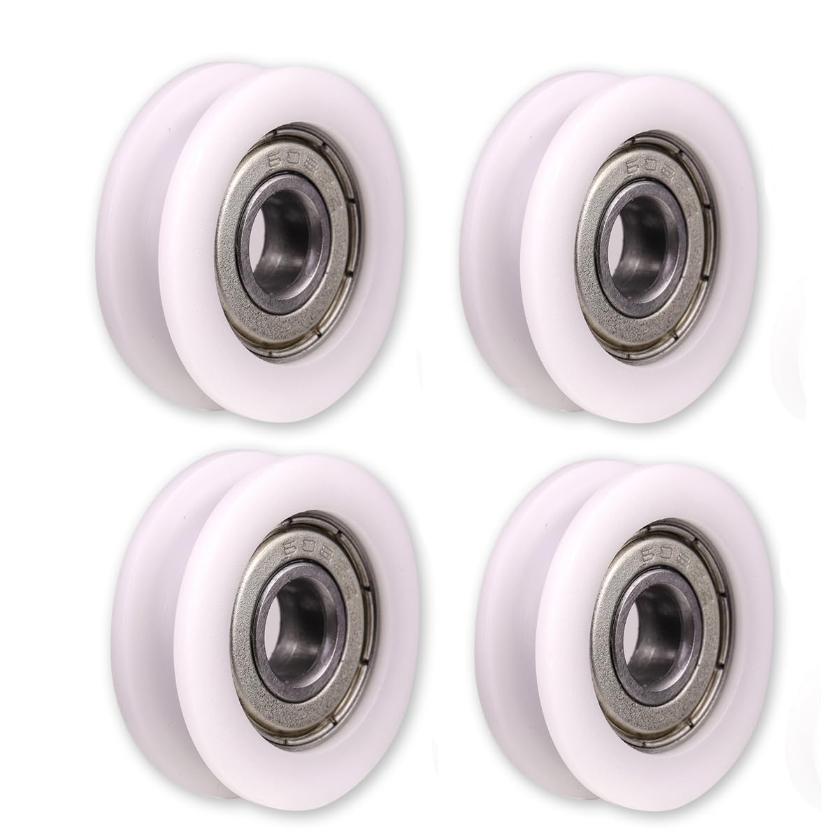 Atoplee 4pcs Round Groove Nylon Pulley Wheels Roller for Slide Gate/Angle Bar/Drawers (6x29x8.5mm)