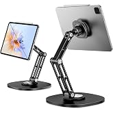 OHLPRO Universal Magnetic iPad Stand for Desk, Foldable Tablet Holder with 360&deg; Rotation, Aluminum Desktop Mount for iPad/Tablet/Monitor up to 15.6", Office Desk Accessories Men/Women Gifts