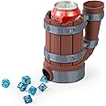 Rangus3D Mug Dice Tower - Dice Rolling Tower, for DND and Tabletop Games, Drink Holder, Tavern Style Board Game Roller, Comes with Random Polyhedral dice, Brown / Grey, BGRS02