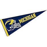 Michigan Team University Wolverines Full Size Football Helmet Pennant