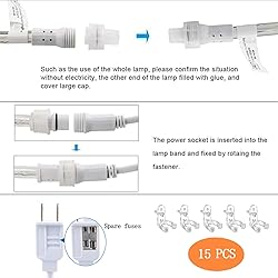 50ft LED Rope Lights Outdoor, 360 LED Connectable
