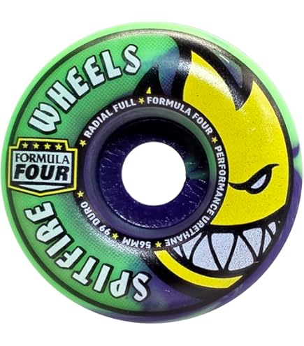 Amazon.com: Spitfire Skateboard Wheels 56mm F4 Shroom Bighead