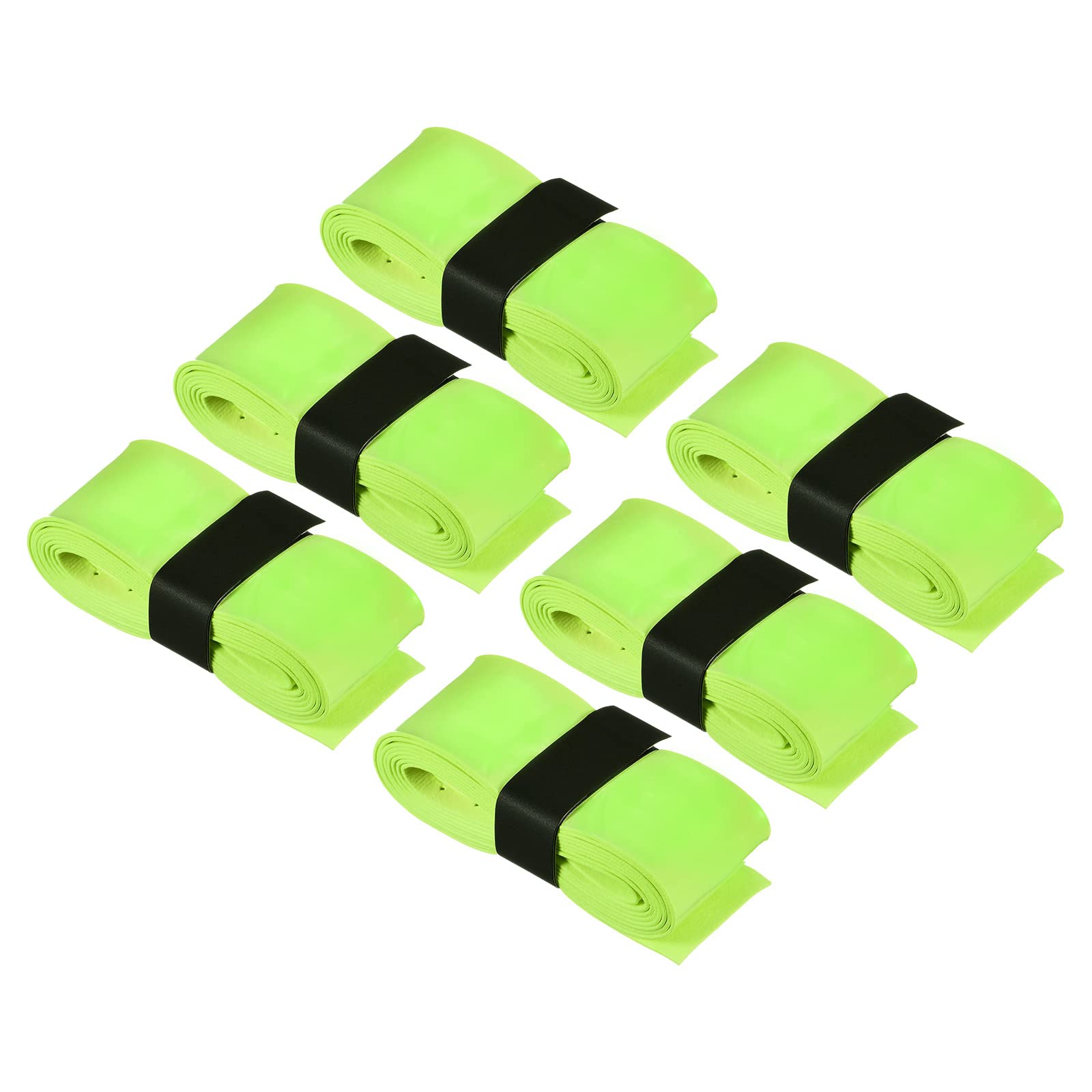 PATIKIL 43.3" Tennis Racket Grip Tape with Hole, 6 Pack PU Overgrip Stretchy Non-Slip Absorb Sweat for Badminton Fishing Rod, Light Green