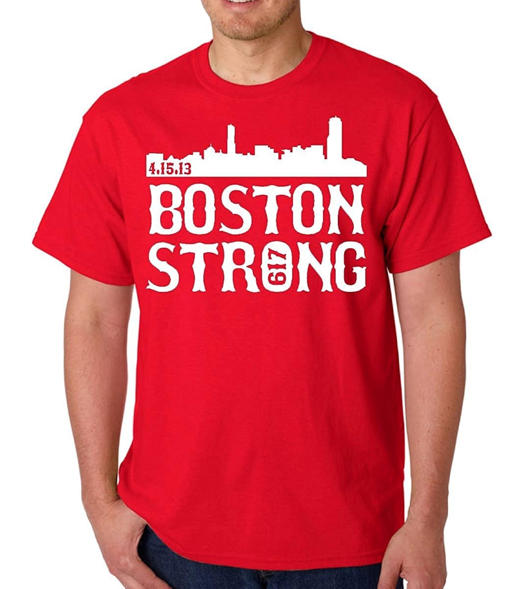 Boston Strong 617 Skyline State Adult T Shirt Tee 7202 | Kitilan