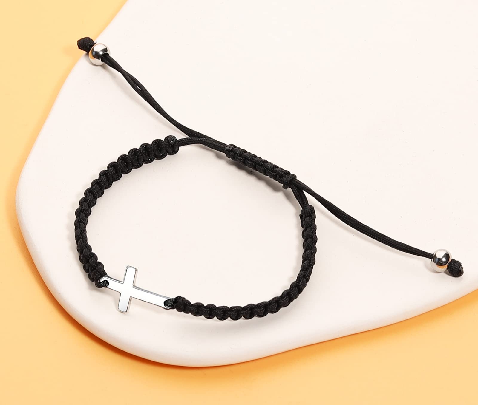 Korotho To Mens Gifts Cross Bracelet for Dad, Bonus Dad, Uncle, Son, Nephew, Grandson - Fathers Day Birthday Christmas First Communion Confirmation Baptism Christian Gift for Him